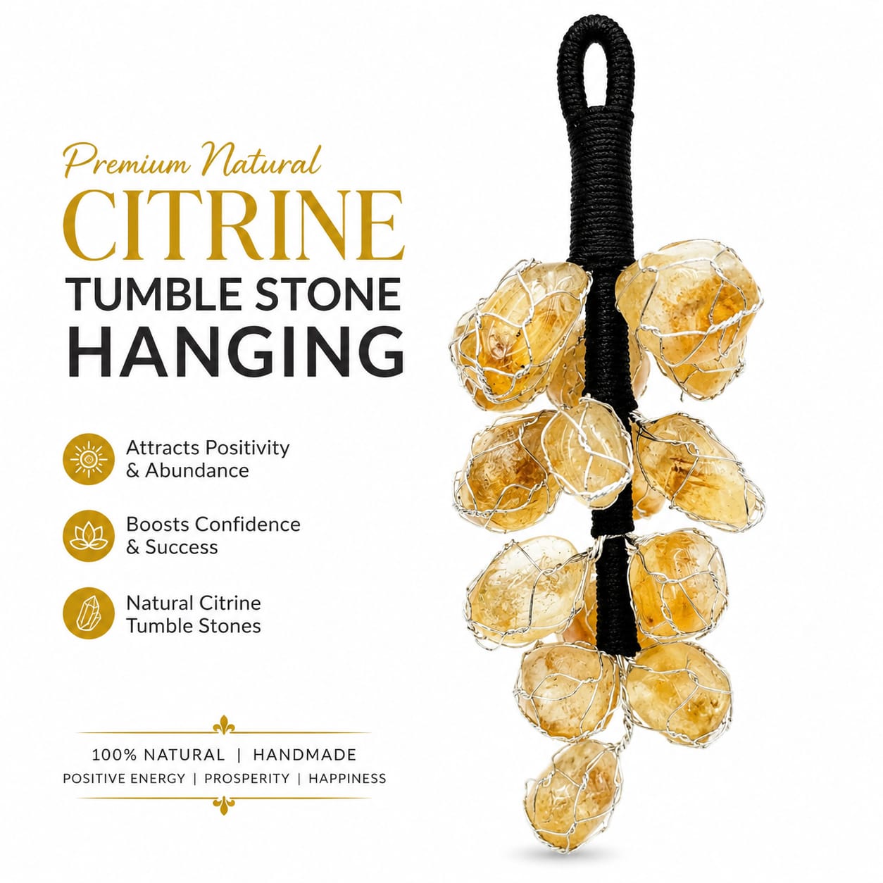 Premium Natural Citrine Tumble Stone Door Hanging